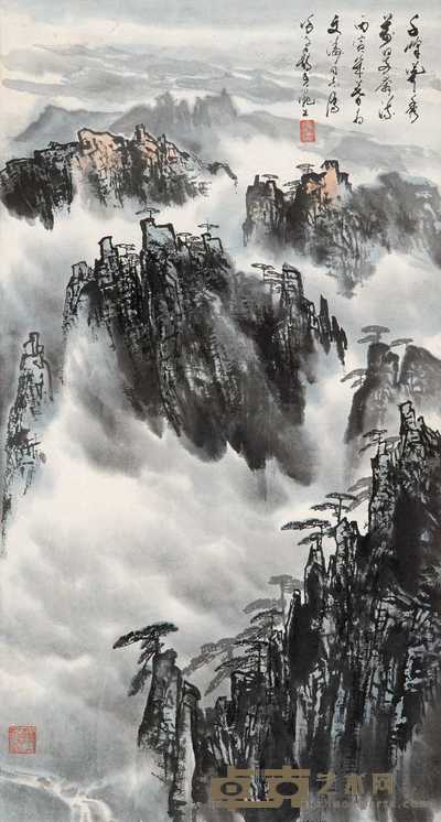 徐子鹤 1986年作 黄山图 立轴 88×47cm